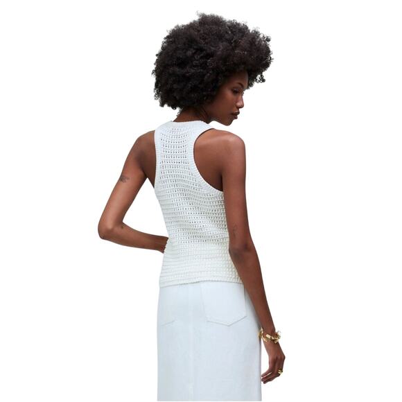 Madewell Ivory Crochet Knit Sweater Tank Top XS NWT Summer Layering - Picture 4 of 9